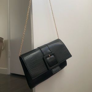 Black crocodile purse
